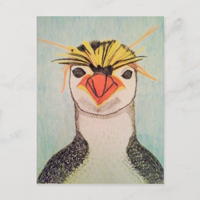 Cute Penguin Illustration Postcard (Front)