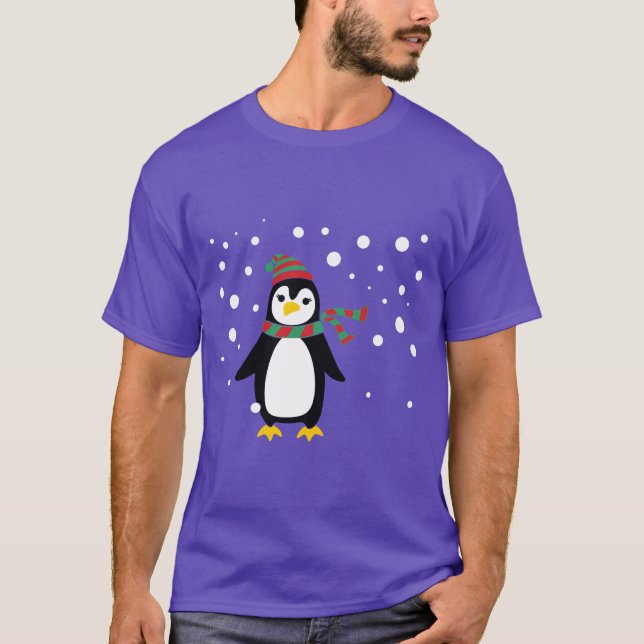 Cute penguin in the snow T-Shirt (Front)