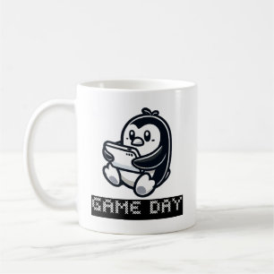 Cute Penguin is playing a Video Game - Game Day Coffee Mug