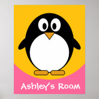 cute penguin kid's door