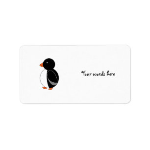 Cute penguin label