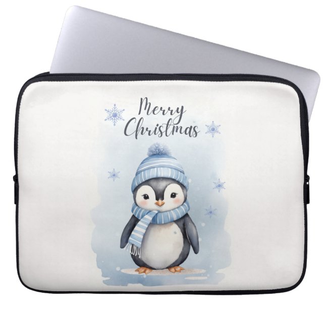 "Cute Penguin" Laptop Sleeve (Front)