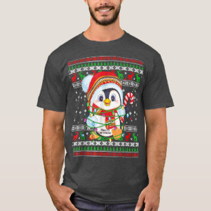 Cute Penguin Lights Ugly Christmas Sweater For Men