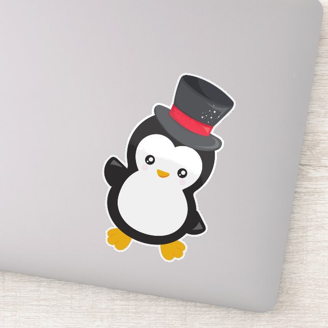 Cute Penguin, Little Penguin, Top Hat (Detail)