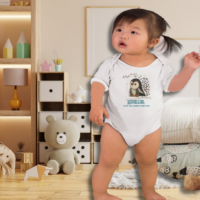 Cute Penguin Love you more Baby Bodysuit ( Cute Penguin Love you more Baby Bodysuit )