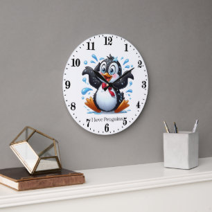 Cute penguin lovers Artic animal Large Clock