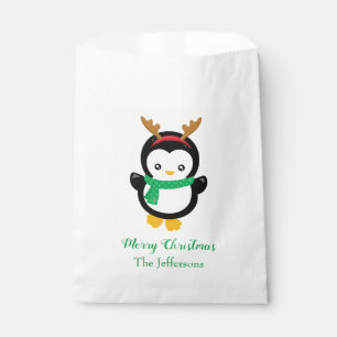 Cute Penguin Merry Christmas Favour Bag