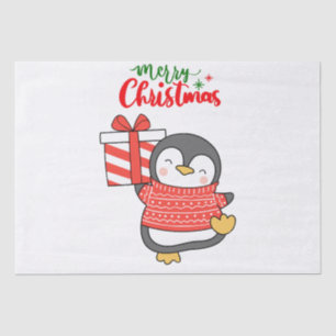 Cute Penguin Merry Christmas Tissue Paper