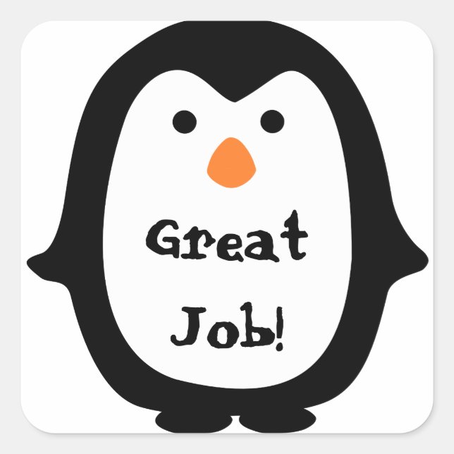 Cute Penguin Message Stickers (Front)