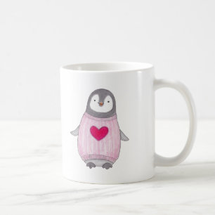 Cute Penguin Mug Personalised Penguin Heart Mug