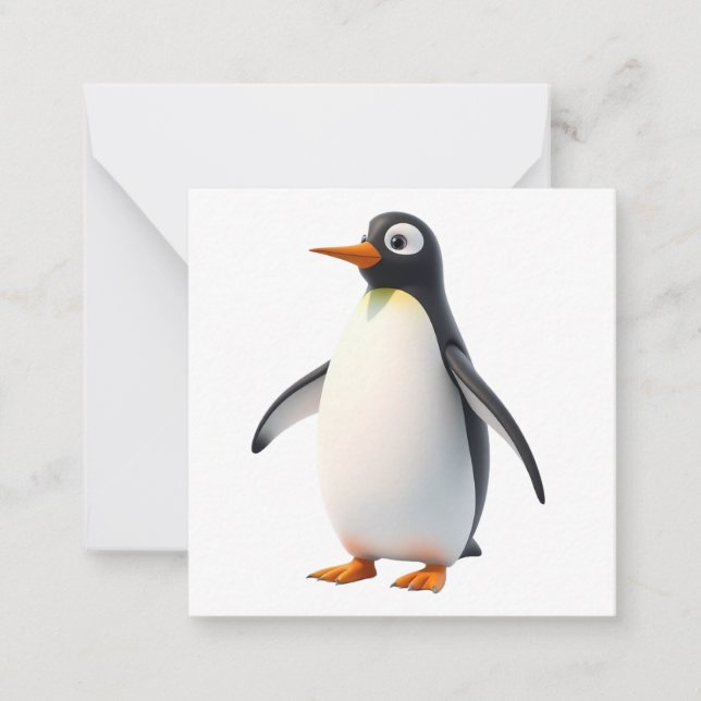 Cute Penguin Note Card (Front)