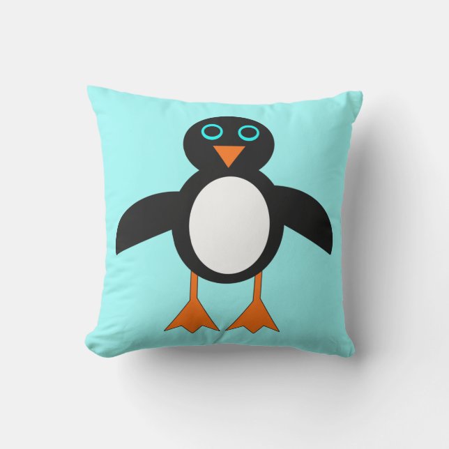 Cute Penguin Outdoor Pillow (Front)