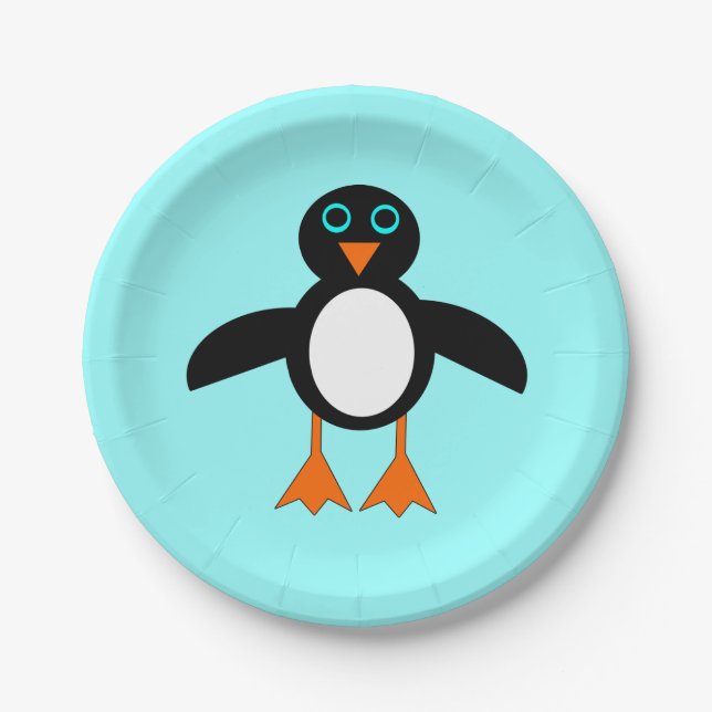 Cute Penguin Paper Party Plates (Front)