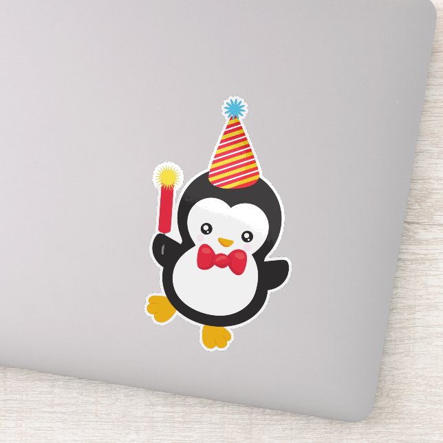 Cute Penguin, Party Hat, Firecracker, Bow Tie (Detail)