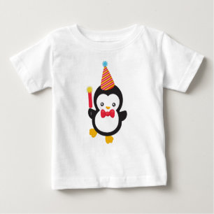 Cute Penguin, Party Hat, Firecracker, Bow Tie Baby T-Shirt