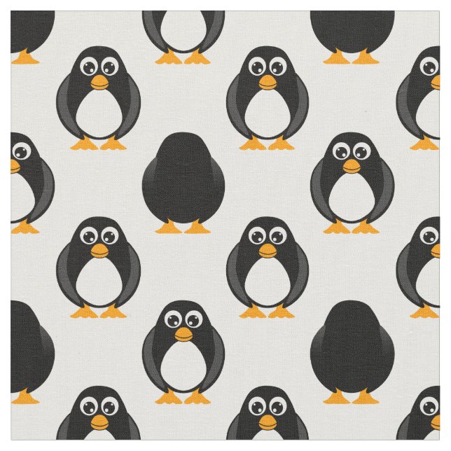 Cute Penguin Pattern Fabric (Close Up)