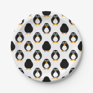 Cute Penguin Pattern Paper Plate