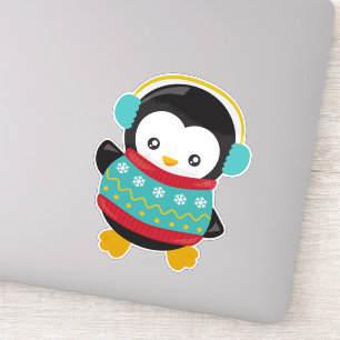 Cute Penguin, Penguin With Sweater, Ear Muffs