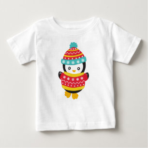 Cute Penguin, Penguin With Sweater, Hat Baby T-Shirt