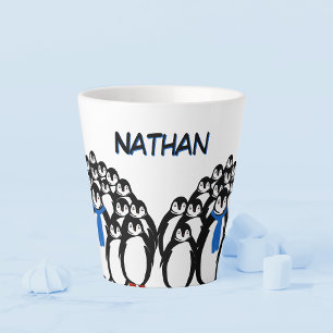 Cute Penguin Personalised Latte Mug