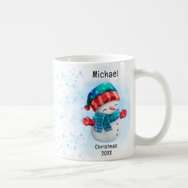Cute penguin Personalized Name Christmas Coffee Mug (Right)