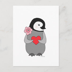 Cute Penguin Postcard Penguin I Love you Postcard