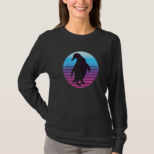 Cute Penguin Retro T-Shirt (Front)