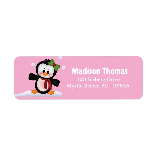 Cute Penguin Return Address Label (Front)