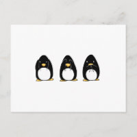 Cute Penguin See Speak Hear No Evil