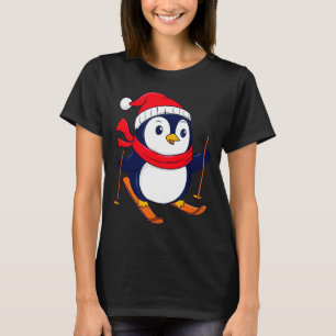 Cute penguin skiing - penguin lover bird watcher T-Shirt