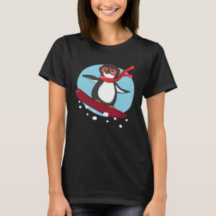 Cute Penguin Snowboarding Animal Penguins T-Shirt