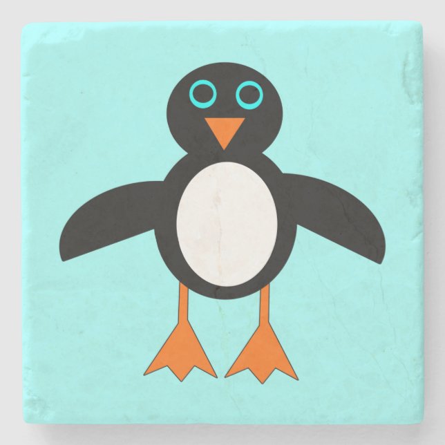 Cute Penguin Stone Coaster (Front)