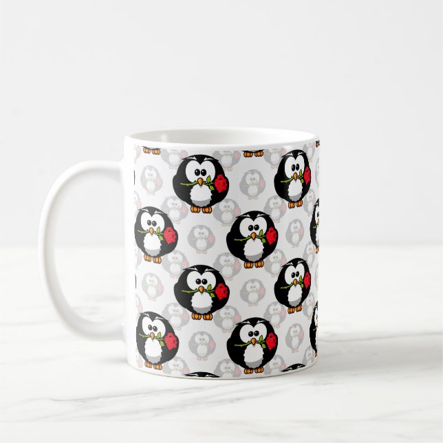 Cute Penguin Surface Pattern Design Print Coffee Mug (Left)