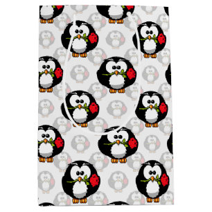 Cute Penguin Surface Pattern Design Print Medium Gift Bag