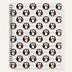 Cute Penguin Surface Pattern Design Print Notebook