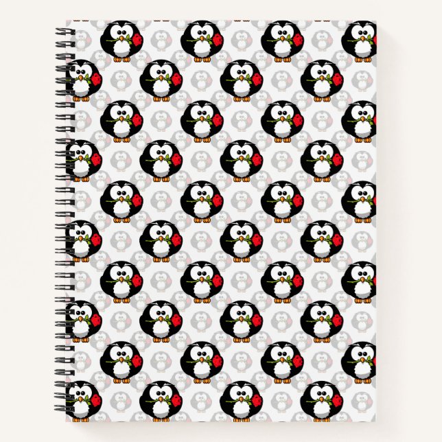 Cute Penguin Surface Pattern Design Print Notebook (Front)