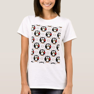 Cute Penguin Surface Pattern Design Print T-Shirt