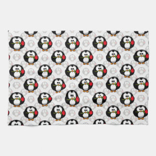 Cute Penguin Surface Pattern Design Print Tea Towel