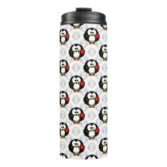 Cute Penguin Surface Pattern Design Print Thermal Tumbler (Front)