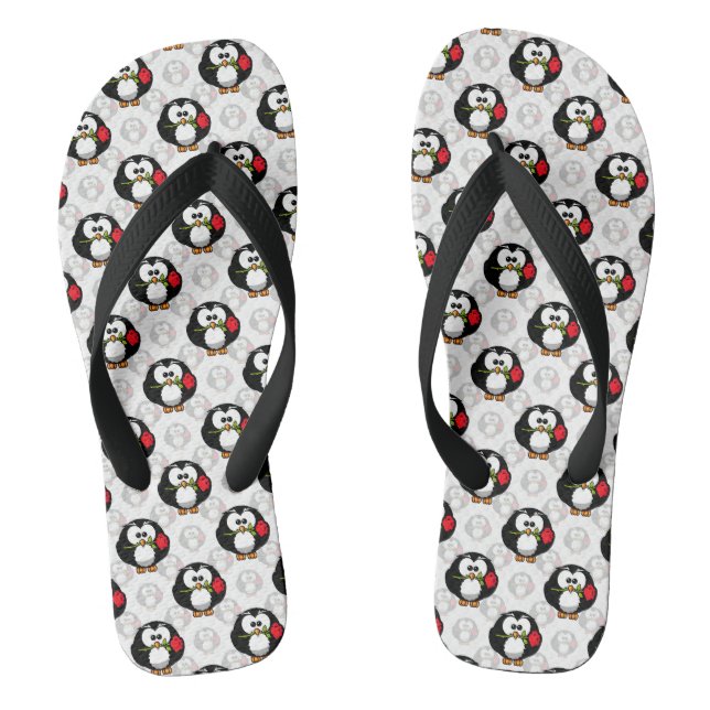 Cute Penguin Surface Pattern Design Print Thongs (Footbed)