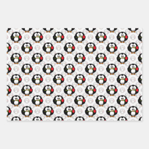 Cute Penguin Surface Pattern Design Print Wrapping Paper Sheet