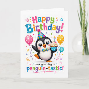 Cute Penguin-Tastic Birthday Celebration Card