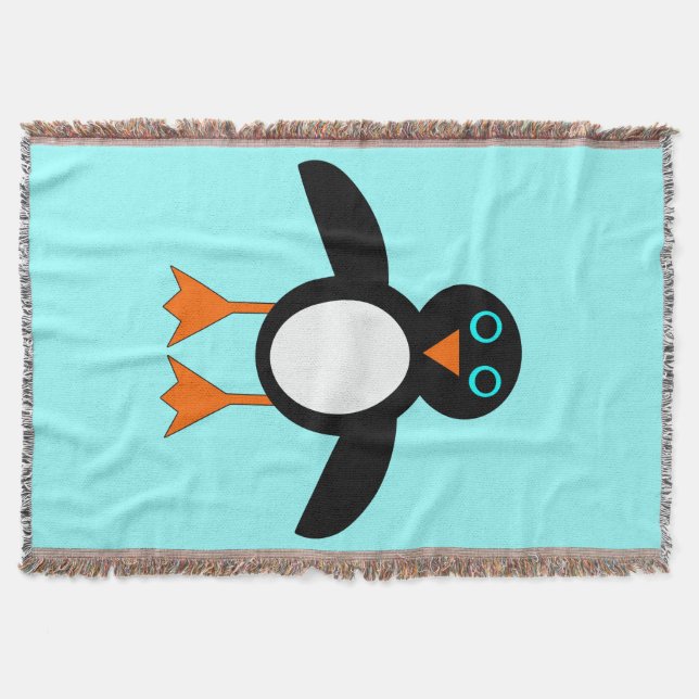Cute Penguin Throw Blanket (Front)