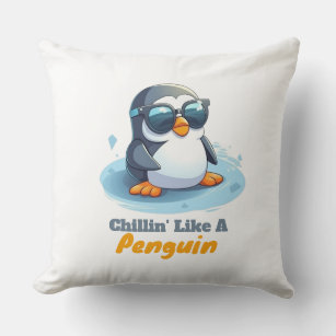 Cute Penguin Throw Pillow Gift Living room