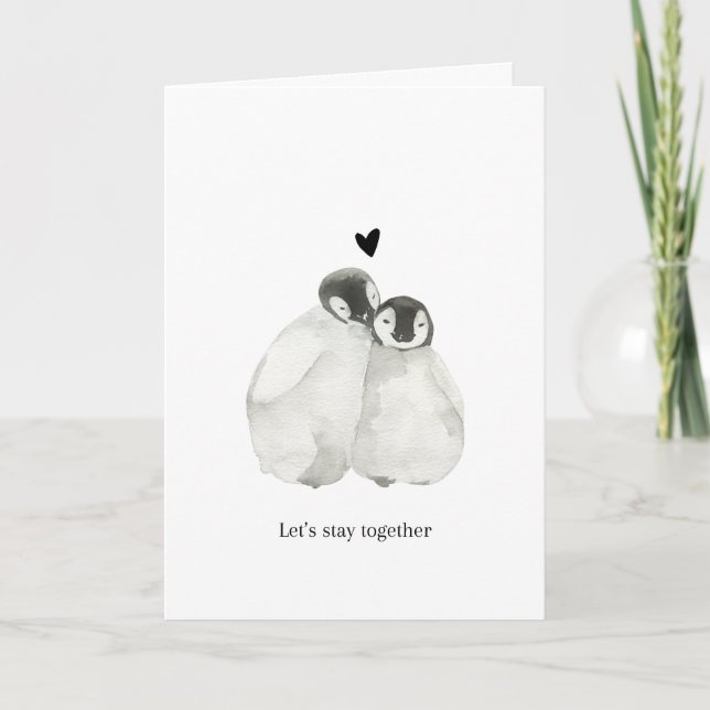 Cute penguin valentine's greeting card (Front)