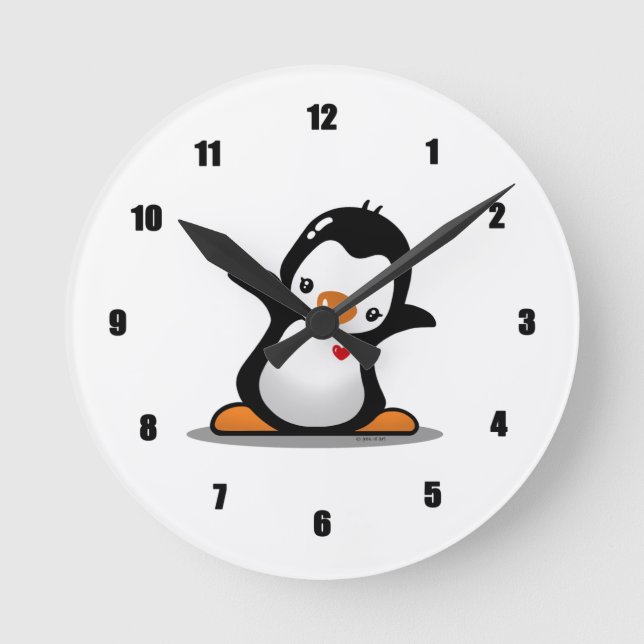 Cute Penguin Wall Clock (Front)