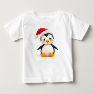 Cute Penguin Wearing a Santa Hat Baby T-Shirt