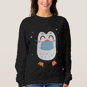 Cute Penguin wearing face masks  Penguin Mask Anim Sweatshirt