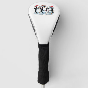 Cute Penguin Wearing Santa Hat Xmas Penguin Lover Golf Head Cover