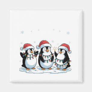 Cute Penguin Wearing Santa Hat Xmas Penguin Lover Magnet